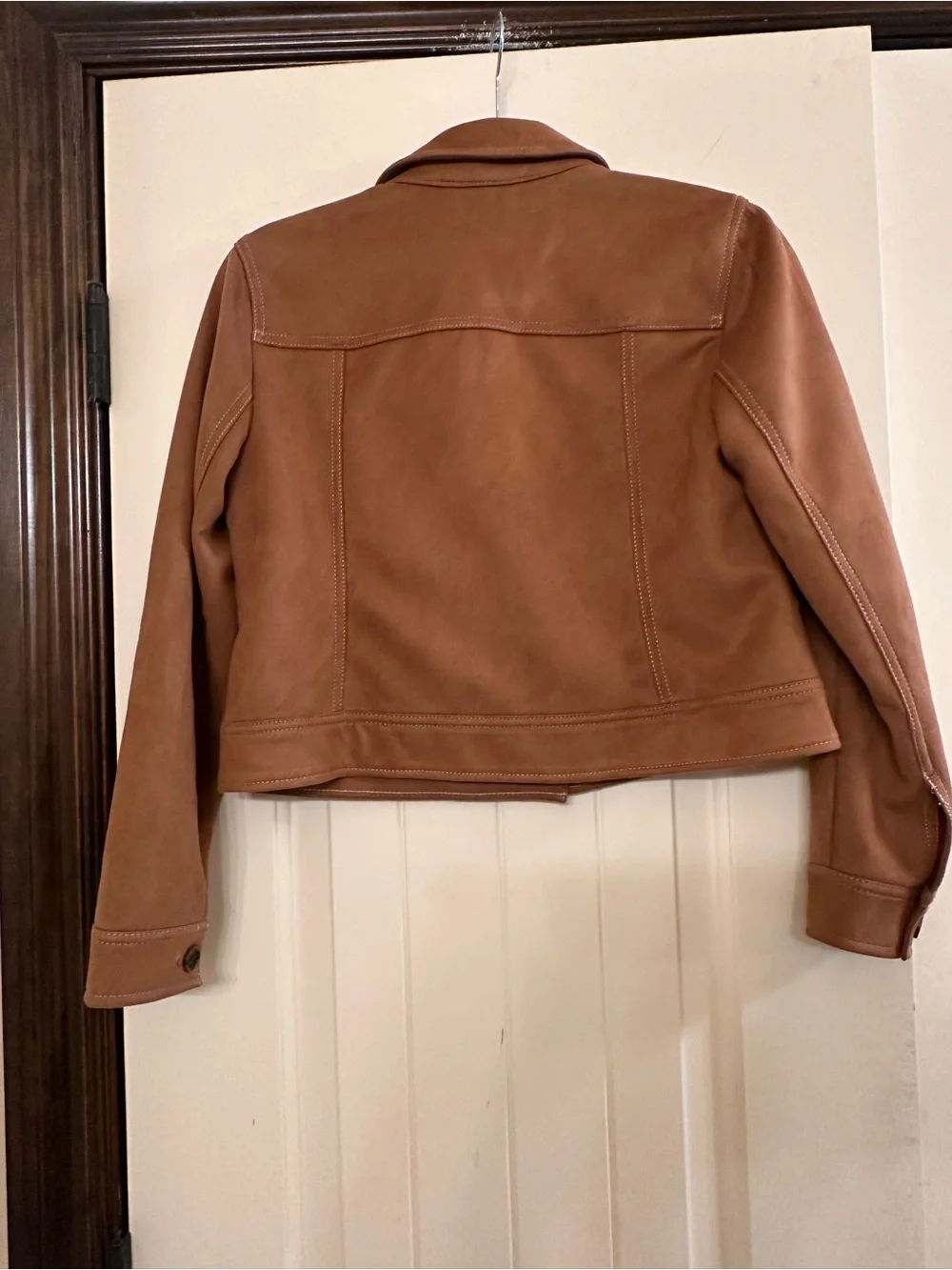 J. Jill Cropped Faux Suede Jacket in Chestnut Brown - Women's